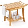 VEVOR Banc de douche en bambou tabouret de douche 610 x 350 x 480 mm intérieur