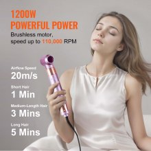 VEVOR Brosse Sèche-cheveux 6 en 1 Styler Multifonction Pro pour Coiffer Boucler