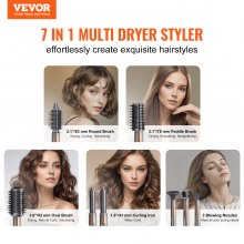 VEVOR Brosse Sèche-cheveux 7 en 1 Styler Multifonction Pro Séchage Volumisant