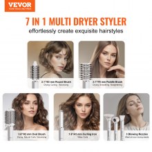 VEVOR Brosse Sèche-cheveux 7 en 1 Styler Multifonction pour Séchage Volumisation