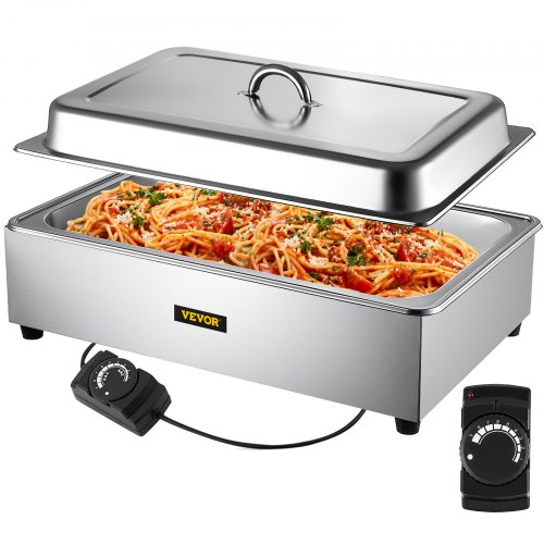 VEVOR Chauffe-Plat Buffet à 4 Bacs, Bain-Marie Électrique 15 L 1200 W, Buffet Chauffant en Acier Inoxydable, Température Réglable 30-85 °C, pour Réchauffer Les Aliments Restauration Soirée Fête VEVOR Chauffe-Plat Buffet à 4 Bacs, Bain-Marie Électrique 15 L 1200 W, Buffet Chauffant en Acier Inoxydable, Température Réglable 30-85 °C, pour Réchauffer Les Aliments Restauration Soirée Fête