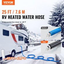 VEVOR Tuyau d'Eau Chauffant pour Camping-car 7,6 m Eau Potable Antigel -42,7 ℃