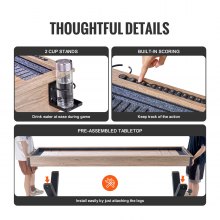 VEVOR Table de Jeu de Palets et de Quilles 2-en-1 Table de Shuffleboard 274,5 cm