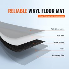 VEVOR Revêtement de sol en vinyle auto-adhésif 305 mm x 305 mm, 50 dalles de 1,5 mm d'épaisseur à décoller et à coller, texture marbre blanc, pour cuisine, salle à manger, chambre et salle de bain