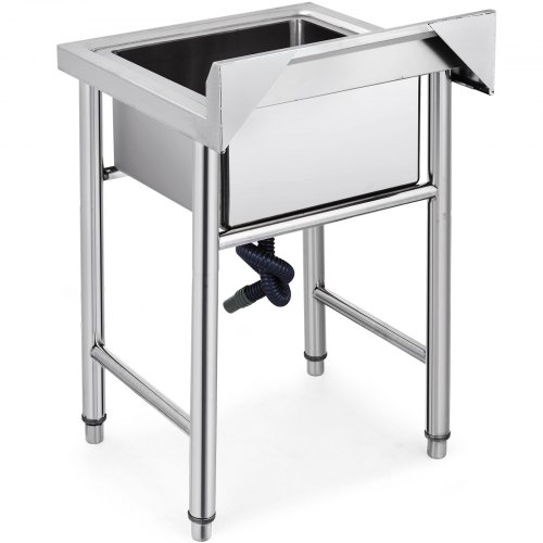 Évier Autonome En Inox 1 Bac 100x60x93 Cm - Avec Robinet Et Pieds - Pour Restaurant, Garage, Buanderie