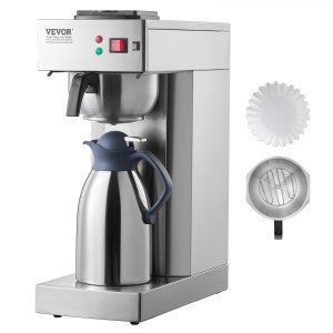 VEVOR Cafetière à Piston 1L Acier Inoxydable Double Paroi Isotherme - French Press Anti-Goutte Filtre Fin Pour Café Thé Infusion Froide