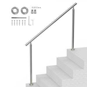Rampe D'escalier VEVOR Pour 3 Marches - Blanche Matte Acier Inoxydable - Neuf