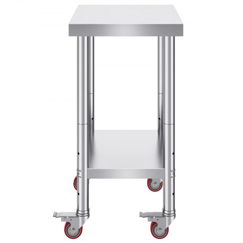 Table Inox Cuisine Avec Roulettes - Table Travail Réglable 100kg - Hôtel/Restaurant