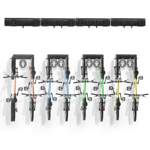Support Mural VEVOR Pour 4 Vélos + 2 Crochets Casques - Rail 32 Pouces - Neuf