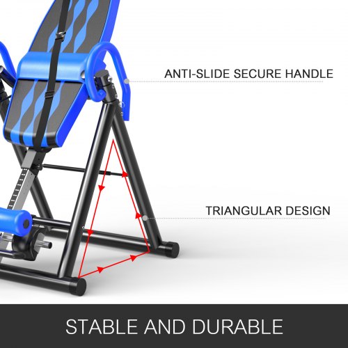 Table D'inversion Pliante Ukiki – Réglable En Hauteur (147-185 Cm) Et Angle (20°,40°,60°), Avec Coussin Dorsal Gonflable Et Sangle De Sécurité