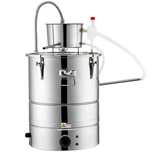 Mophorn Alambic à Alcool 50 L,distillateur D'eau En Acier Inoxydable De 132 Gallons Avec Condenseur Et Tube En Cuivrechaudiere De Vinification Avec Thermometre Integrekit De Brassage Maisonargent 86993505