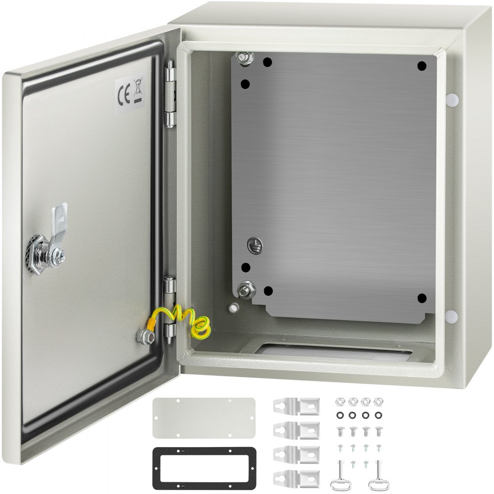 Boîtier électrique étanche VEVOR IP66 - 25x20x15 Cm, En Acier, Idéal Pour Les Installations Extérieures