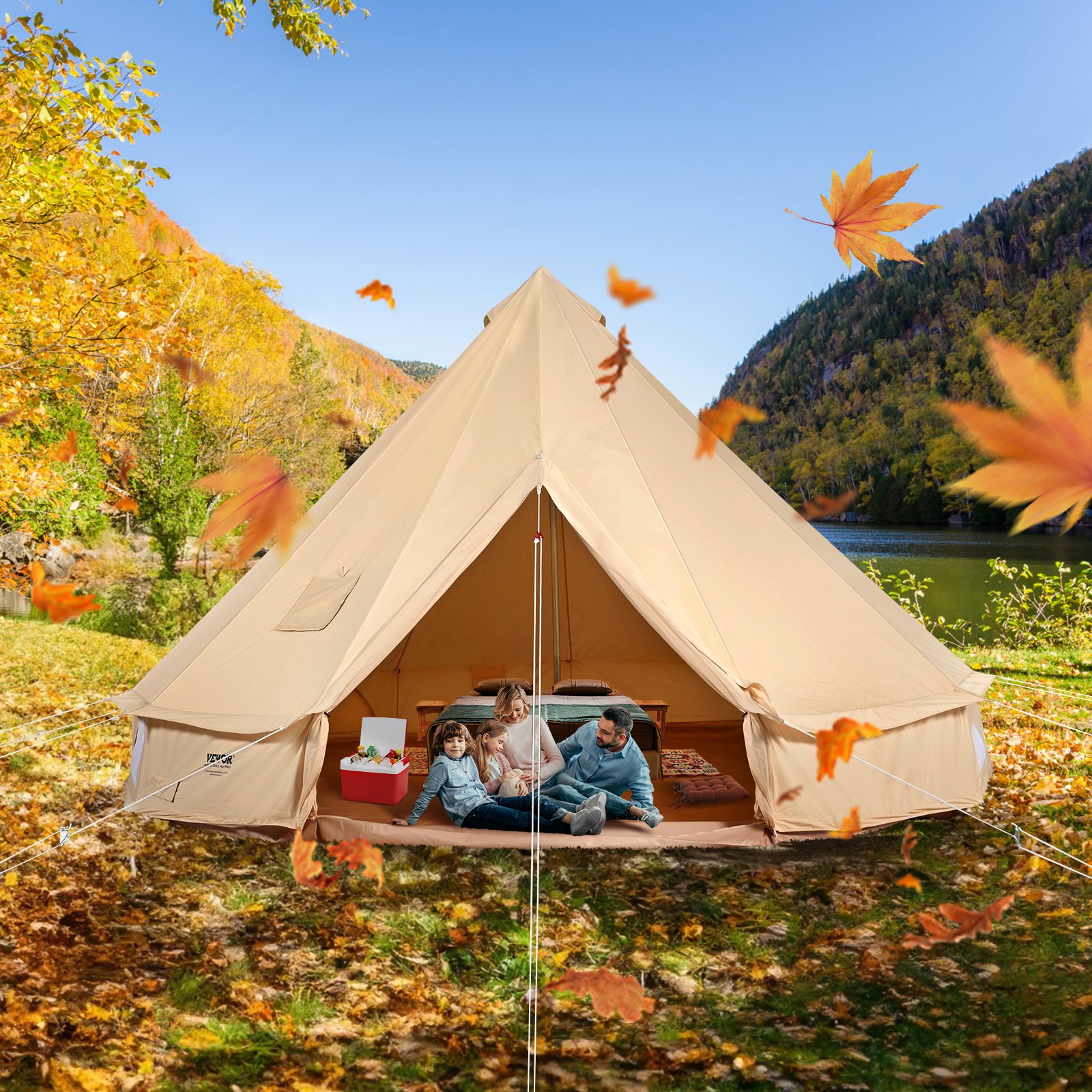 Tente Cloche VEVOR Pour Camping Familial - 7 X 3,5 M, 12 Fenêtres, Capacité Groupe