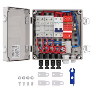 Boîte De Jonction Solaire DC500V 32A IP65 | Avec Parafoudre & Fusible 15A | Pour Panneaux Solaires Extérieurs | Installation Réseau Ou Hors-Grille
