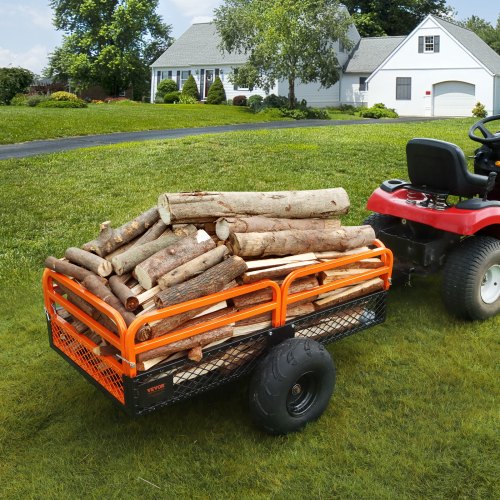 Remorque à Benne Basculante, 481 L, Remorque De Tracteur Tondeuse à Gazon De Jardin En