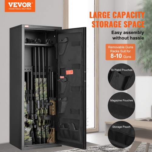 VEVOR Armoire à 6-8 Fusils Coffre-Fort pour Armes à Feu avec Clavier