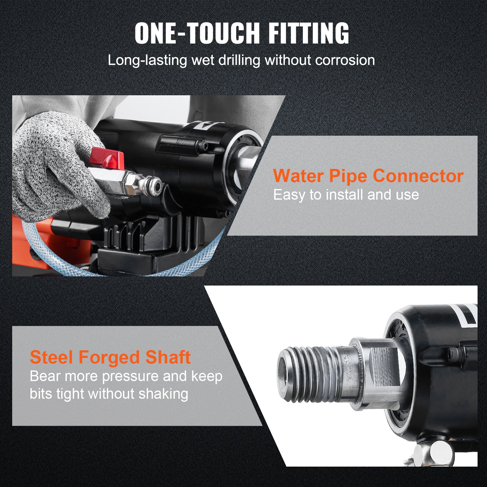 Carotteuse Diamant Portable VEVOR 2600W - Perce Des Diamètres De 20mm à 180mm - Perçage Béton Et Maçonnerie