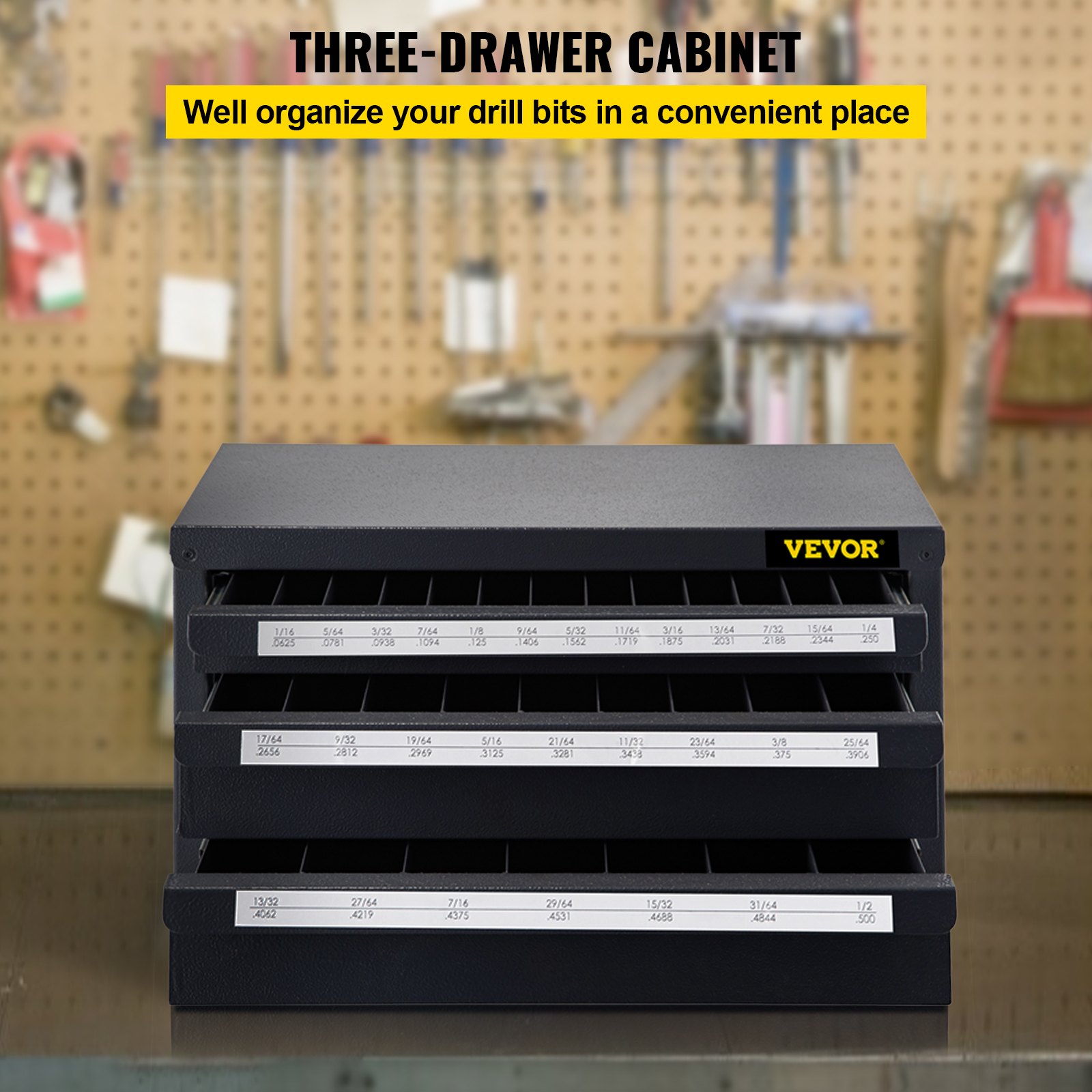 VEVOR Distributeur de Forets 1,5912,7 mm 29 Compartiments Boîte de Rangement pour Forets à 3