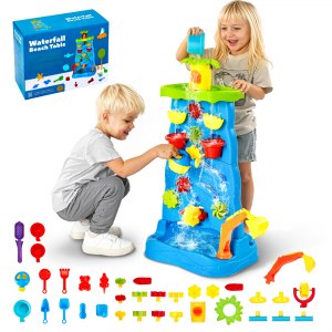 Table à Eau Et Sable VEVOR – 37 Accessoires, Cascade Double Face, Sensorielle, Pour Enfants 3 Ans+, Facile à Nettoyer