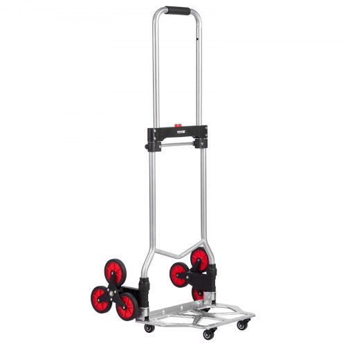 Chariot D'escalier Pliable Robuste - Capacité 460 Lbs, 6+2 Roues, Couleur Noire