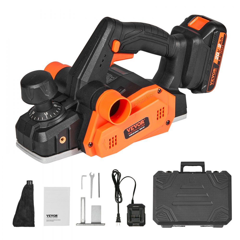 VEVOR Rabot Électrique Sans Fil Largeur 82,55 mm Raboteuse à Bois à ...