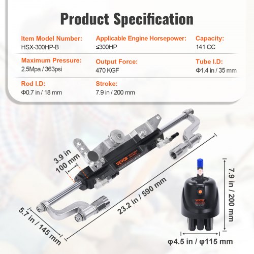 VEVOR Kit de direction hydraulique de bateau 300 CV Kit de direction hydraulique Pompe de commande Kit de direction hydraulique hors-bord avec tuyau de direction hydraulique de 14 pieds pour système VEVOR Kit de direction hydraulique de bateau 300 CV Kit de direction hydraulique Pompe de commande Kit de direction hydraulique hors-bord avec tuyau de direction hydraulique de 14 pieds pour système