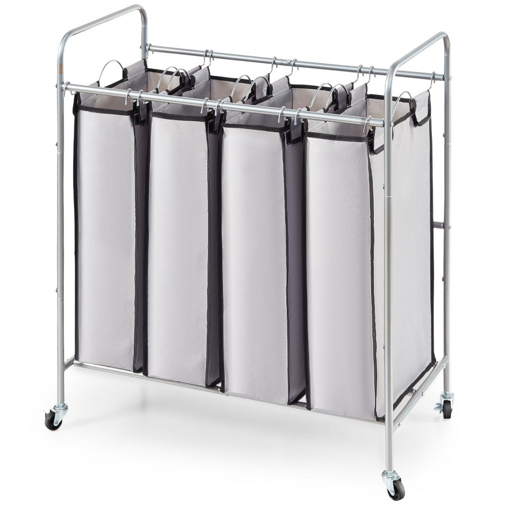 VEVOR Panier à Linge Mobile 76,5x41x86,5 cm Chariot Linge Sale avec 4 ...