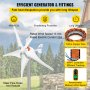 Éolienne Verticale Lanterne 400W 12V Rouge – 5 Lames, Démarrage 2 M/s, Idéale Pour Maison, Bateau Ou Camping-Car
