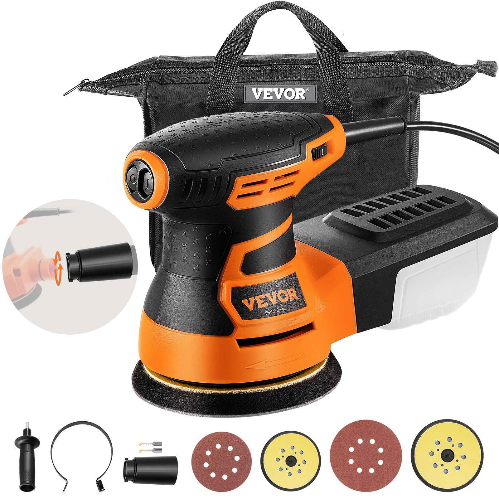 Ponceuse à orbite aléatoire sans fil de 12,7 cm, 6 vitesses, meuleuse à