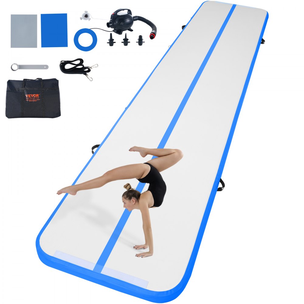 Tapis De Gymnastique Gonflable 5x1 M – épaisseur 10 Cm – Avec Pompe électrique Et Sac De Transport