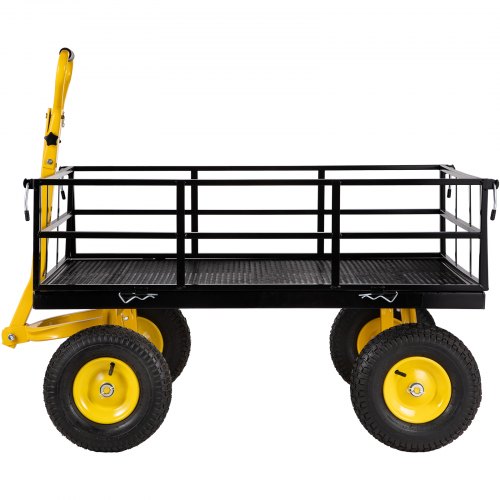 VEVOR Chariot De Jardin Robuste 408 Kg - Utilitaire Tractable Avec Roues 254 Mm Et Côtés Amovibles