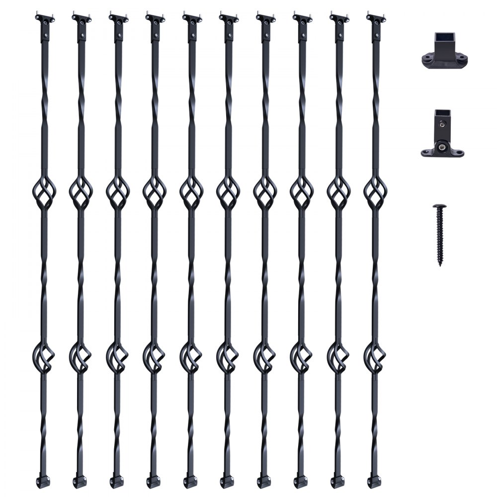 Chaussures D'escalier En Fer Pour Balustre - Plates Avec Vis - 94 Pièces Pour 1/2 Pouce Carré
