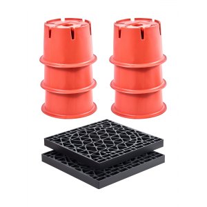 VEVOR Lot De 4 Patins De Nivellement Pour Camping-Car Et Remorque – Caoutchouc Robuste, Charge Max 2300 Kg Par Patin, Stabilisateurs Antidérapants Pour Pieds De Cric