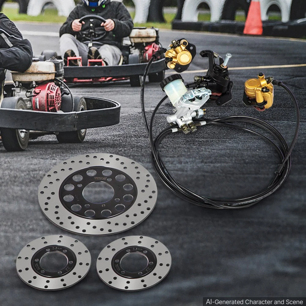 VEVOR Set di cilindri maestro per go-kart lunghezza cavo idraulico 860 mm Testa di martello Trailmaster da 150 cc Ideale per gli appassionati di kart fai da te