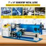 VEVOR Torni da Banco, 7 x 14 Pollici 550 W 0-2250 RPM Tornio in Metallo a Velocità Variabile con Ingranaggi in Nylon per Lavori di Lavorazione, Come Tornitura Controfacciata, Foratura, Filettatura