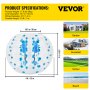 VEVOR Palla Paraurti Gonfiabile, Diametro Intero 1,2 m Altezza 1 m, 8 kg Pallone da Calcio Gonfiabile con Bolla di Paraurti Trasparente con Punto Blu, Ampiamente Usato in Spiaggia e Centro di Gioco