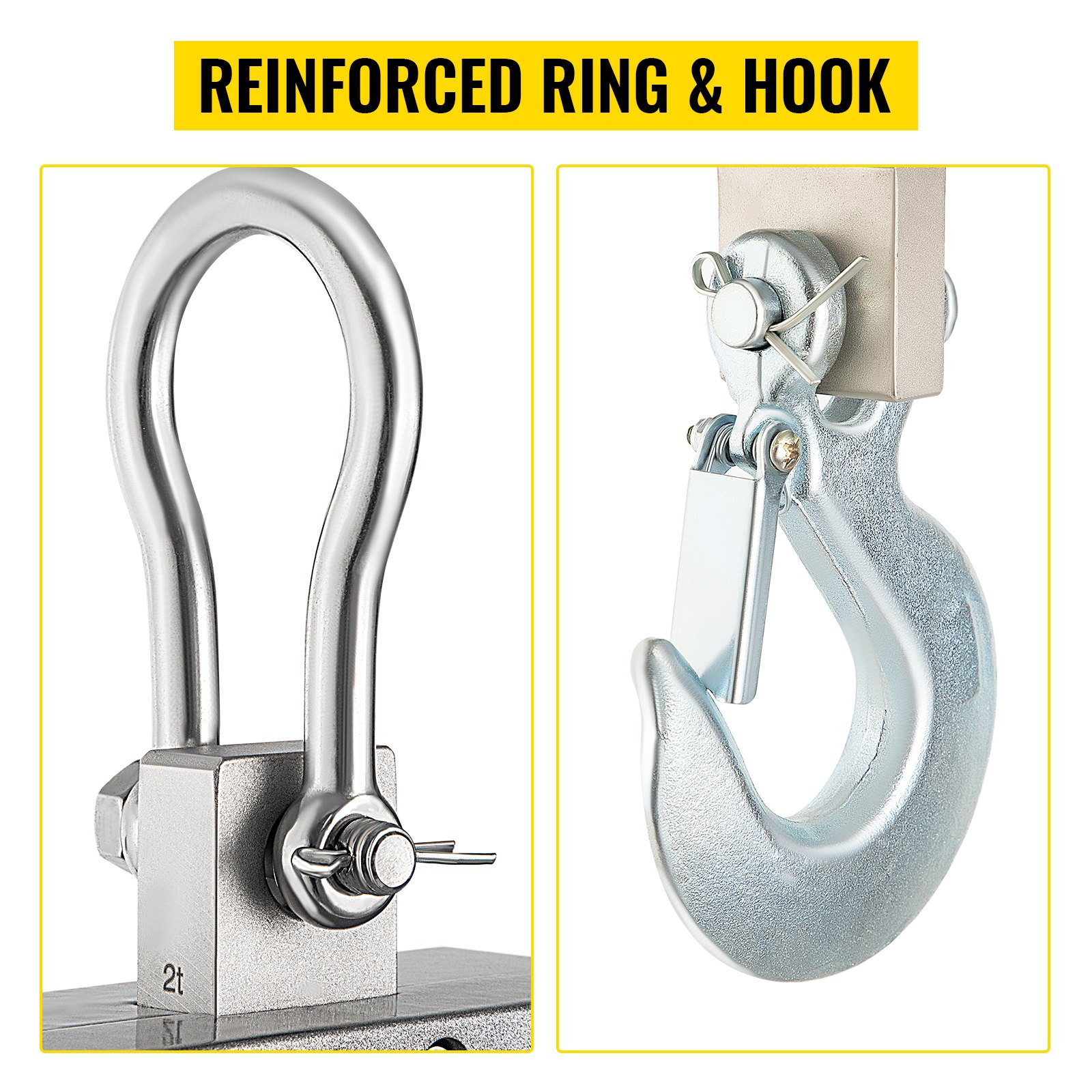 Bilancia a Gancio Digitale da 1000 KG, Bilancia Dinamometro con Gru di Elevata Precisione, Gancio da Bilancia Elettronico, Bilancia da Appendere Mini Portatile con Display LCD , pesca (argento)