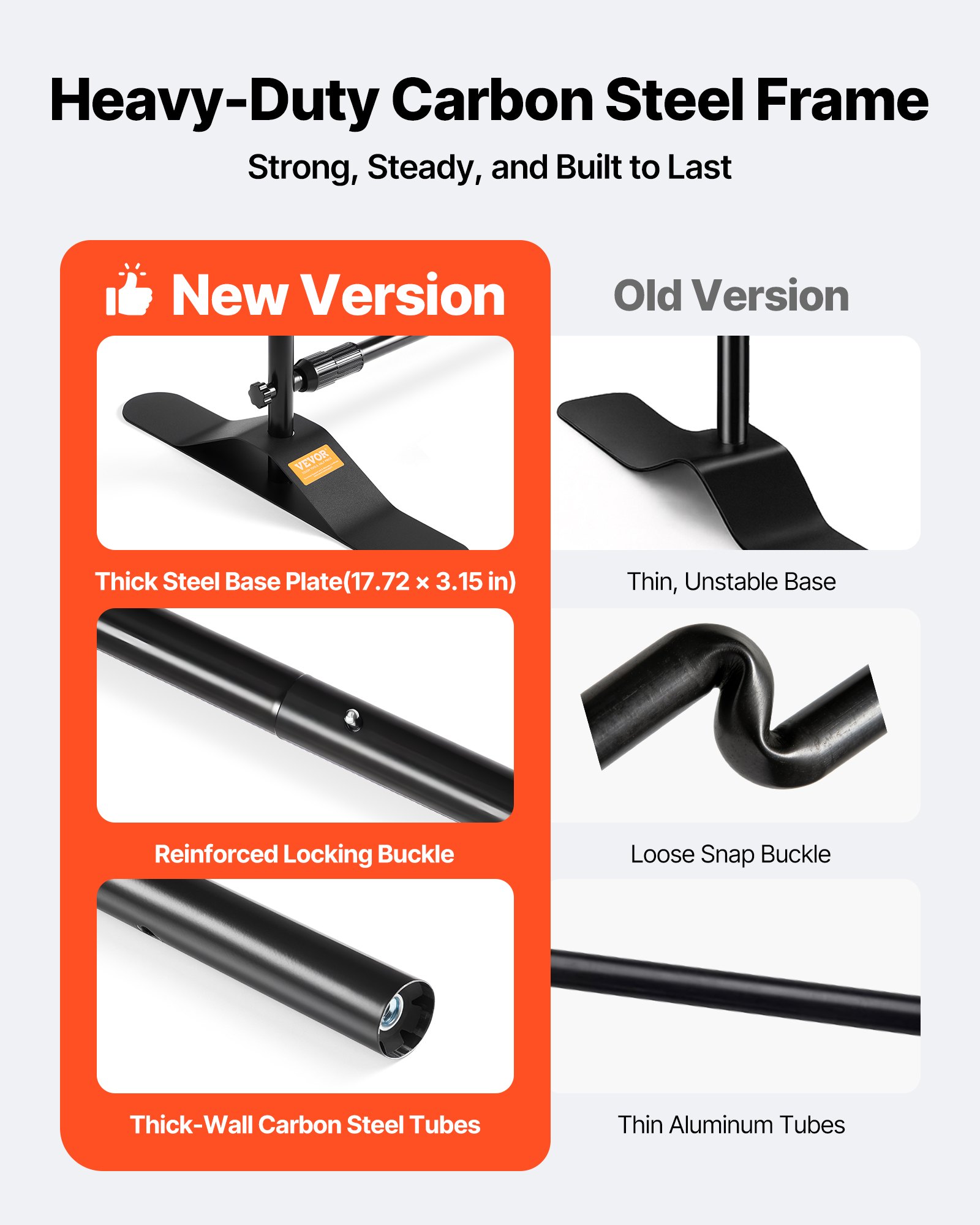 VEVOR Banner Stand 10`*8`Supporto Sfondo Studio Fotografico Kit Supporto Fondale Background Portatile Supporto Stativo da Studiao Regolabile