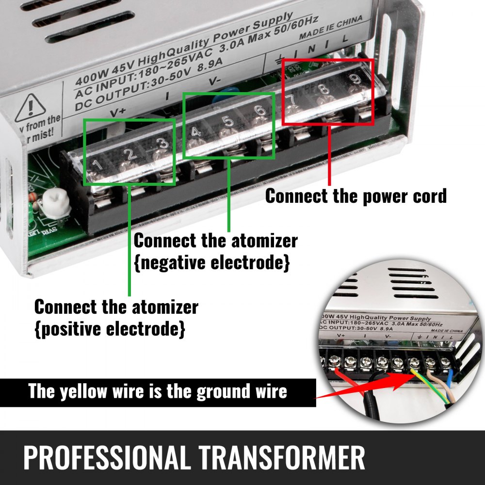 Ultrasonic Mist Maker 250w Umidificatore Ultrasuoni Con Trasformatore 10 Teste