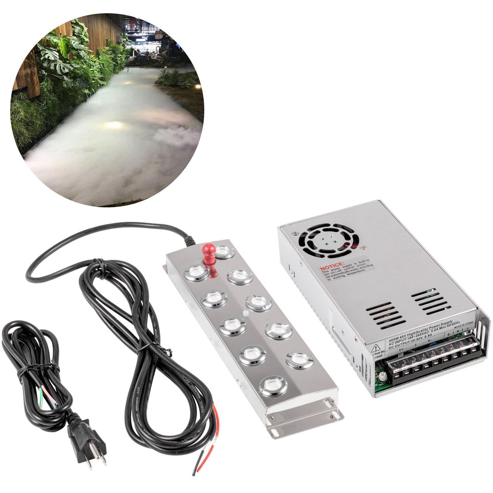 Ultrasonic Mist Maker 250w Umidificatore Ultrasuoni Con Trasformatore 10 Teste