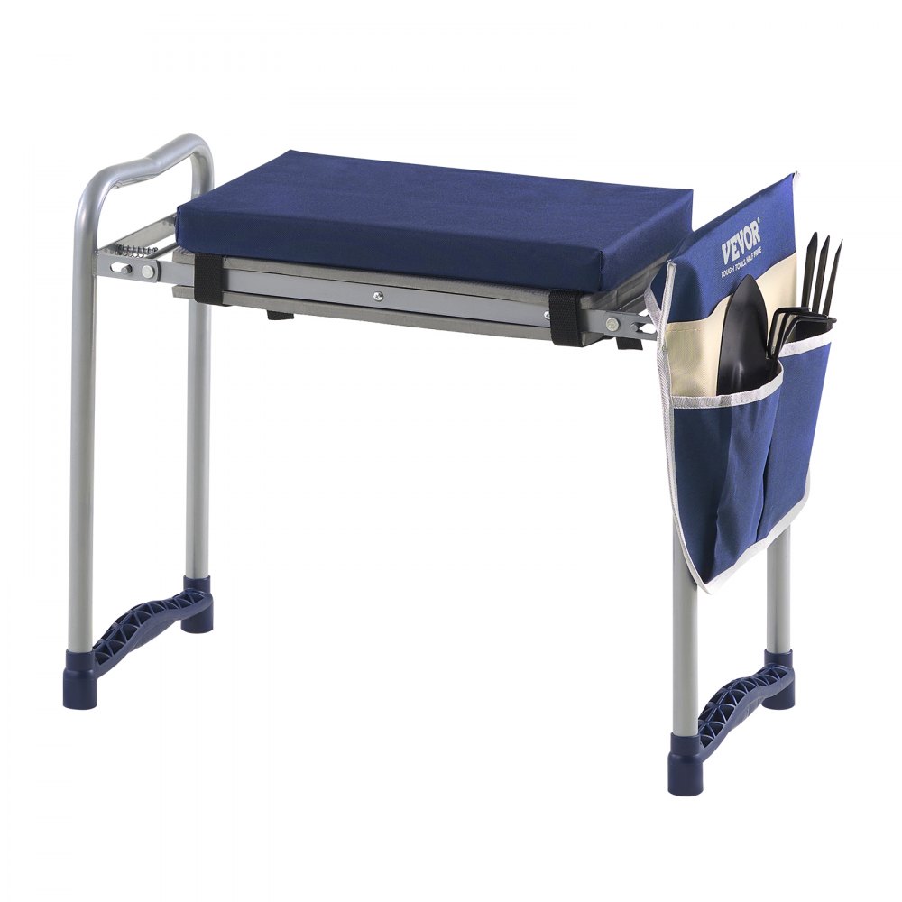 VEVOR Inginocchiatoio Sedile da Giardino, 279 mm Larghezza, Sgabello Robusto Giardino Pieghevole, Allevia Dolore al Ginocchio alla Schiena, Panca Giardino Portatile con 1 Borsa per Attrezzi