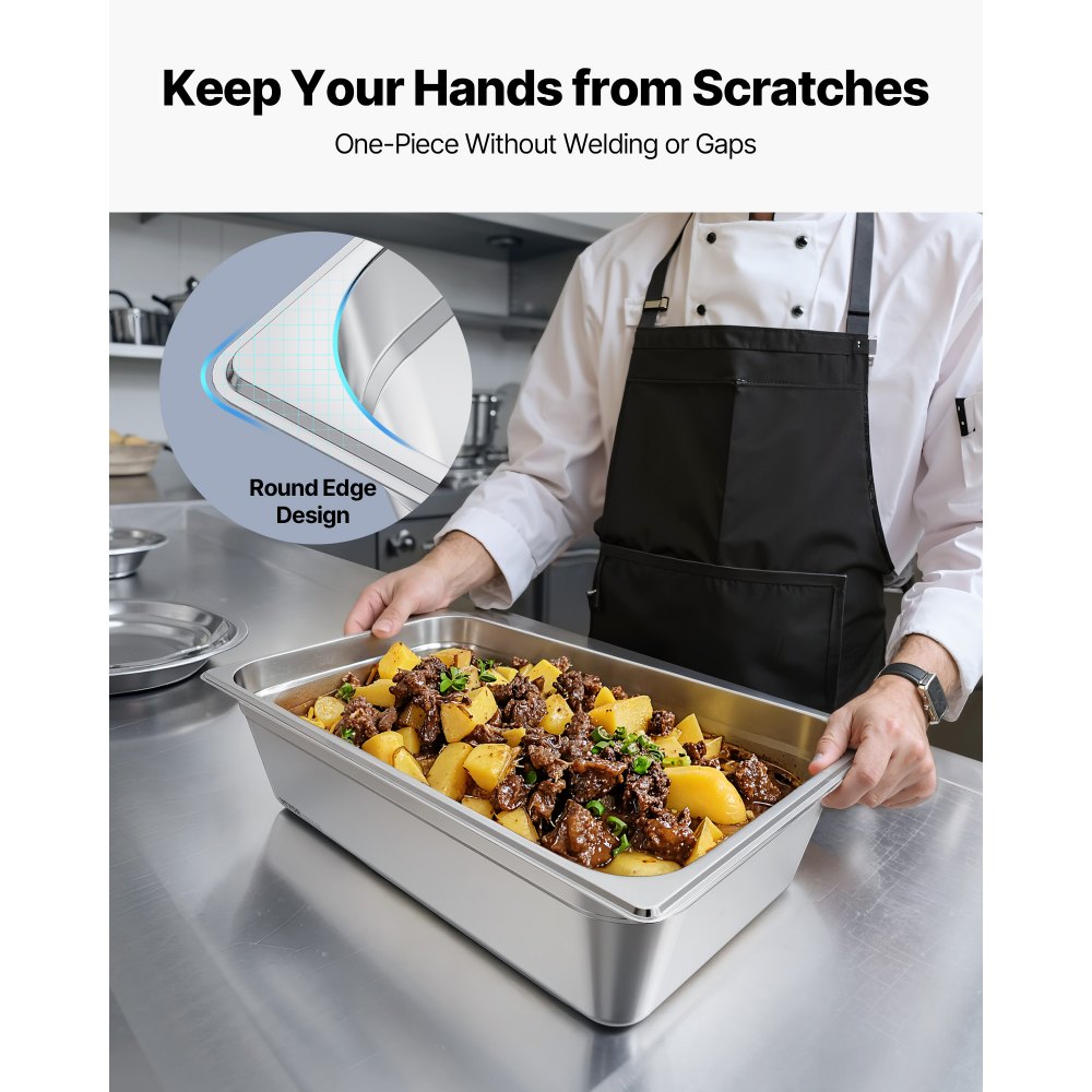 VEVOR Pentola per Vapore in Acciaio Inox, 15 cm di Profondità, Pentola a Tavolo da 82 L, Forniture per Ristoranti Anti-Inceppamento, Antiruggine, per la Casa, Feste, Ristoranti, 1 Confezione