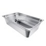 VEVOR Stainless Steam Hotel Pan, Full Size x 145mm Deep, 20.5L Table Steam Pan, Anti Jam Restaurant Supplies Reusable Rustproof Catering Storage for Home, Party, Restaurant, Hotel, Buffet, 1 Pack