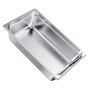 VEVOR Stainless Steam Hotel Pan, Full Size x 145mm Deep, 20.5L Table Steam Pan, Anti Jam Restaurant Supplies Reusable Rustproof Catering Storage for Home, Party, Restaurant, Hotel, Buffet, 1 Pack