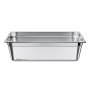 VEVOR Stainless Steam Hotel Pan, Full Size x 145mm Deep, 20.5L Table Steam Pan, Anti Jam Restaurant Supplies Reusable Rustproof Catering Storage for Home, Party, Restaurant, Hotel, Buffet, 1 Pack