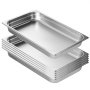 VEVOR Set Contenitore per Alimenti Antiaderente da Cucina Confezione 6 Pezzi, Vassoio Contenitore da Tavolo in Acciaio Inox Bacinelle Profondità 67mm per Catering Uso Commerciale Senza Coperchio