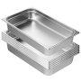 VEVOR Set Contenitore per Alimenti Antiaderente da Cucina Confezione 6 Pezzi, Vassoio Contenitore da Tavolo in Acciaio Inox Bacinelle Profondità 107mm per Catering Uso Commerciale Senza Coperchio