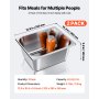 VEVOR 1/2 Pentola per Vapore in Acciaio Inox, 149 mm di Profondità, Pentola a Tavolo da 36 L, Forniture per Ristoranti Anti-Inceppamento, Antiruggine, per la Casa, Feste, Ristoranti, 2 Confezioni