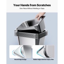 VEVOR 1/2 Pentola per Vapore in Acciaio Inox, 149 mm di Profondità, Pentola a Tavolo da 36 L, Forniture per Ristoranti Anti-Inceppamento, Antiruggine, per la Casa, Feste, Ristoranti, 2 Confezioni