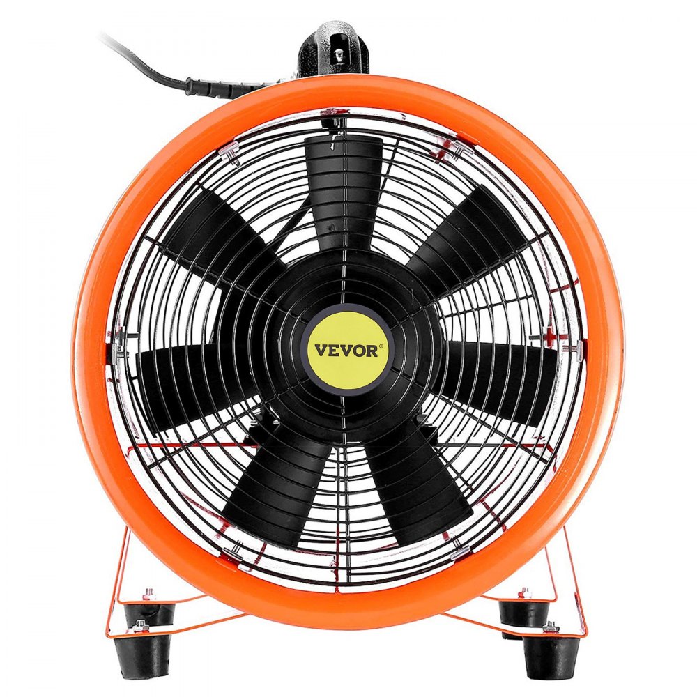 VEVOR Ventilatore Industriale 2295CFM Ventilatore Assiale Professionale 3300RPM 0,7HP Con Tubo Flessibile in PVC da 5m, con Cavo Elettrico, per Fabbriche, Scantinati, Cantieri Navali, Fattorie, ecc.